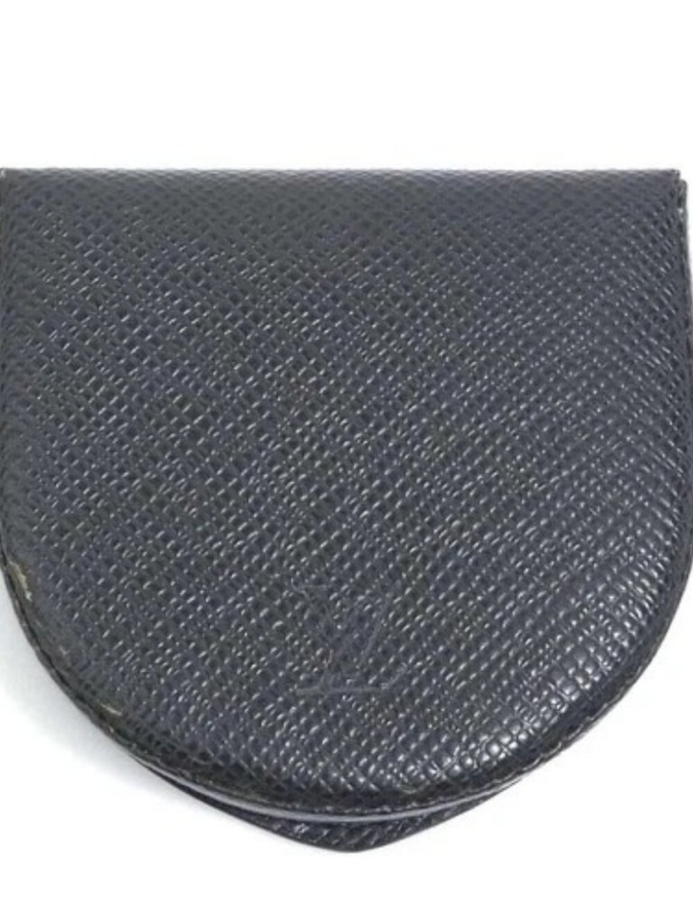 Auth LOUIS VUITTON Coin Purse Case Black Taiga Leather M64422 - e61828a